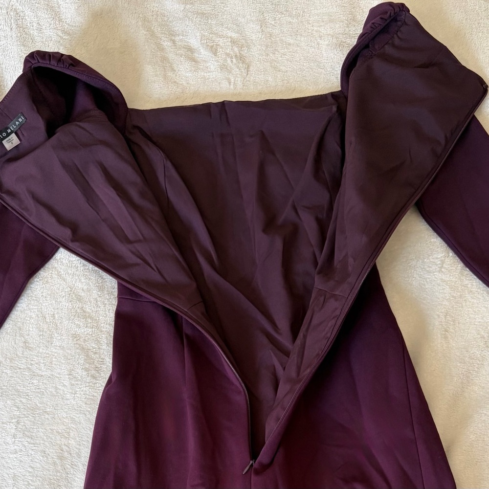 Antonio Melani Purple BlackBerry Long Sleeve Dress Professioanl, Elegany size 0 - Picture 7 of 8